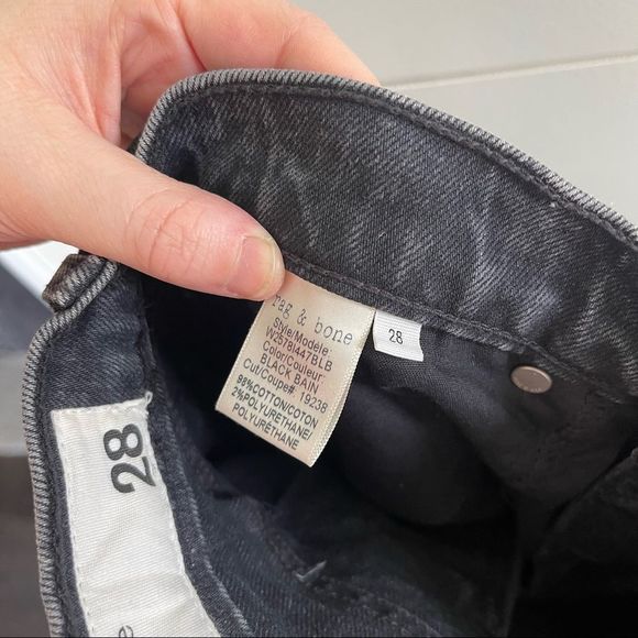 Rag & Bone Iver Black Bain Zipper Detail Jeans - Picture 6 of 7